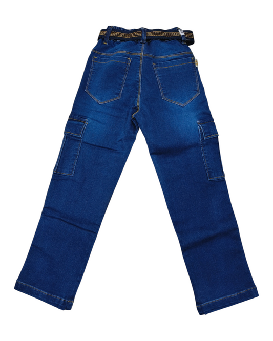 Blue Denim Cargo Pants