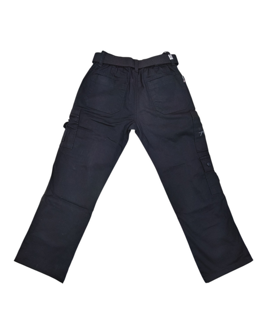 Black Cotton Straight Fit Cargo