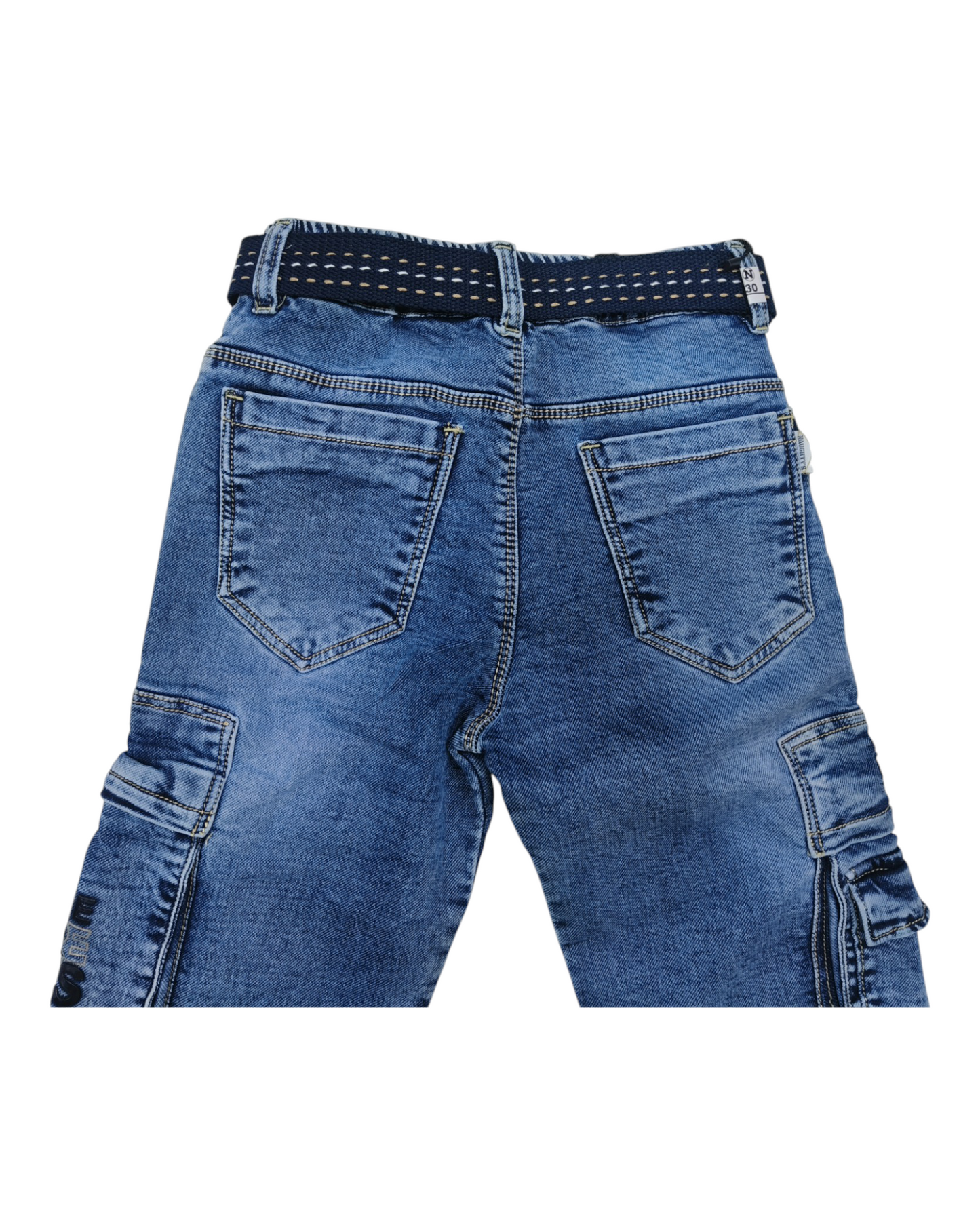 Light Blue Denim Cargo Pants