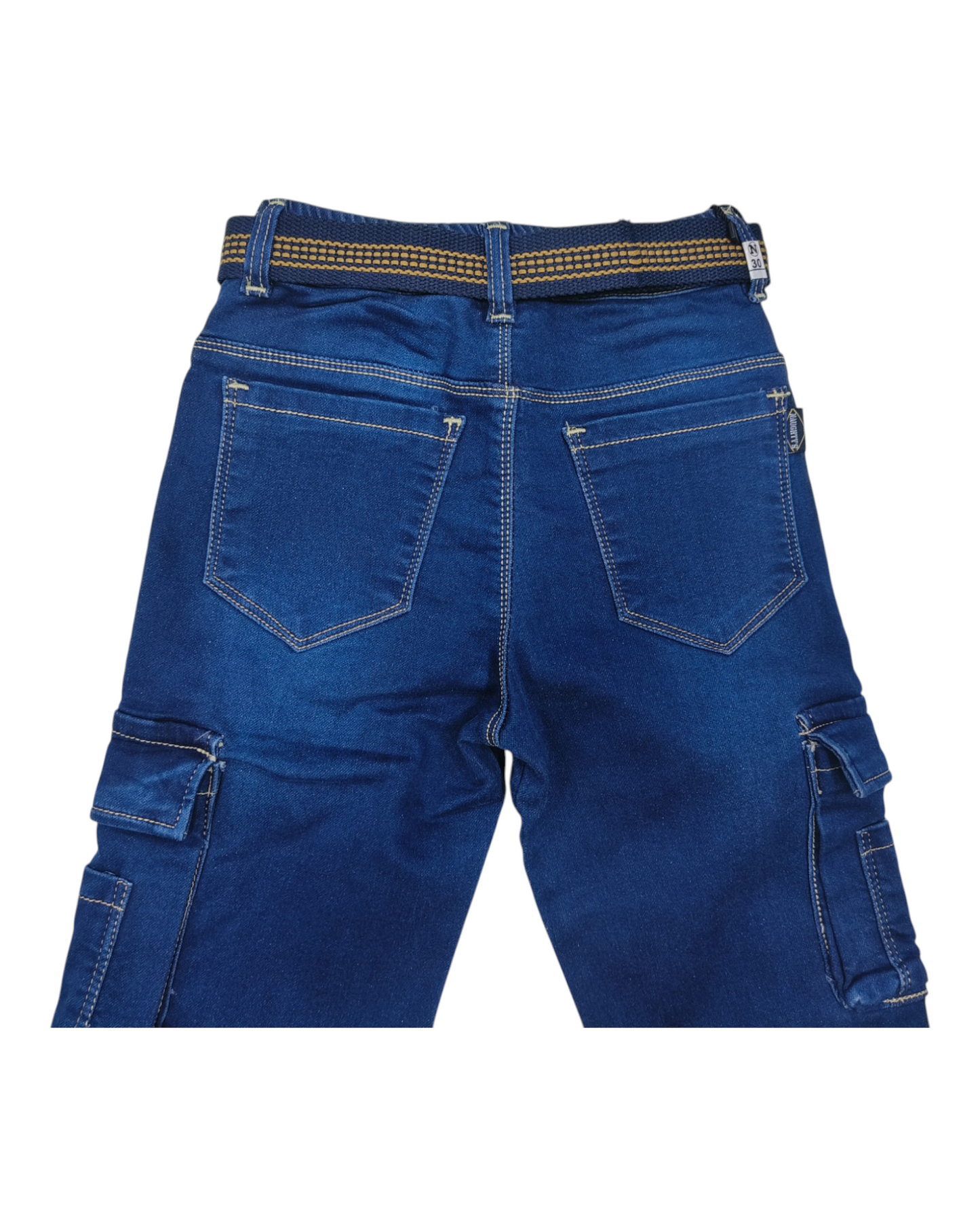 Blue Denim Comfort Cargo Pants