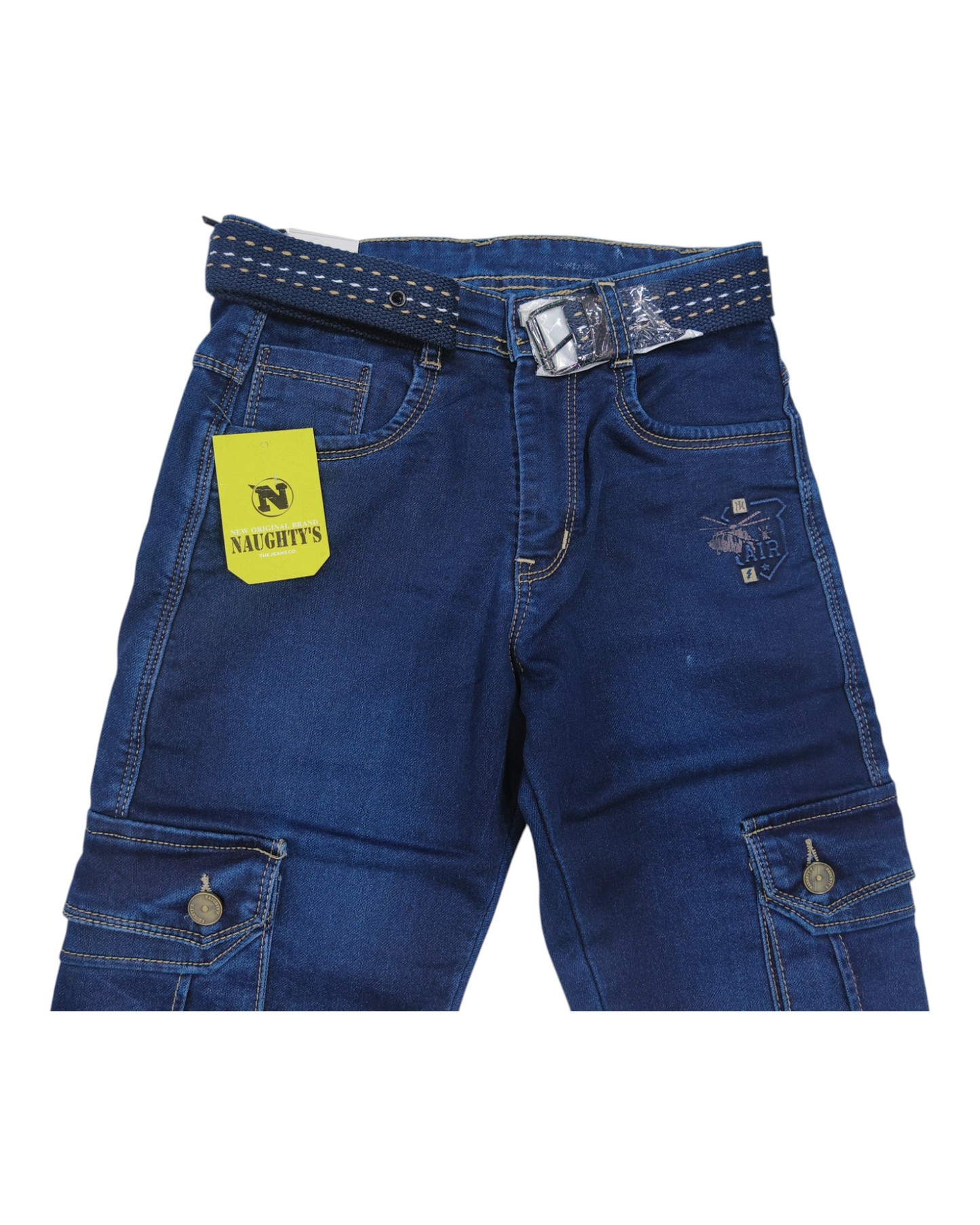 Blue Denim Cargo Pants