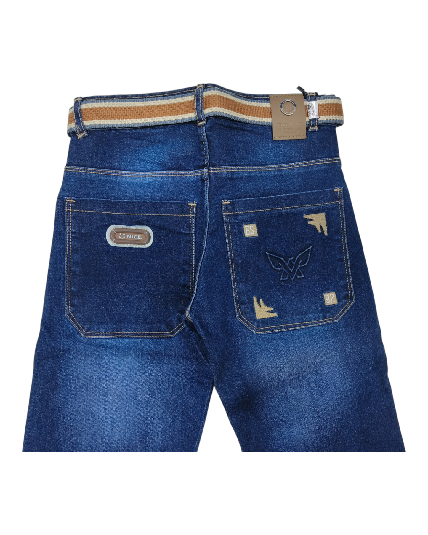 Dark Blue Denim Straight Fit Jean Pants
