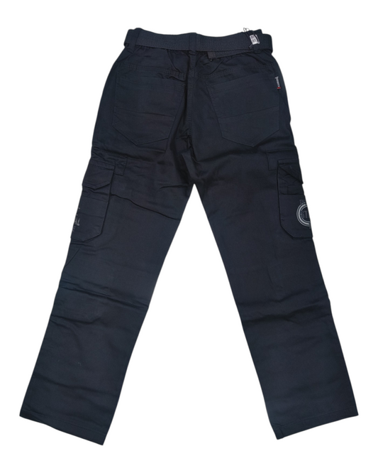 Black Cotton Cargo Pants