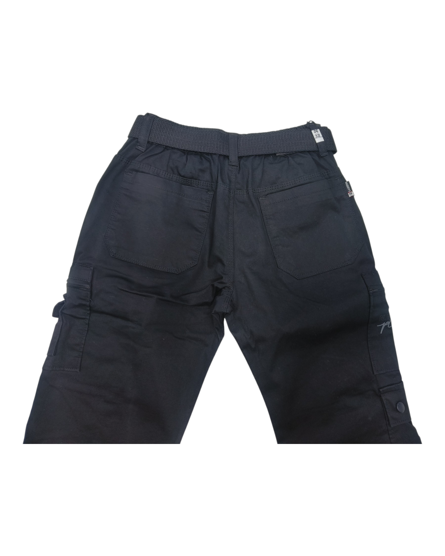 Black Cotton Straight Fit Cargo