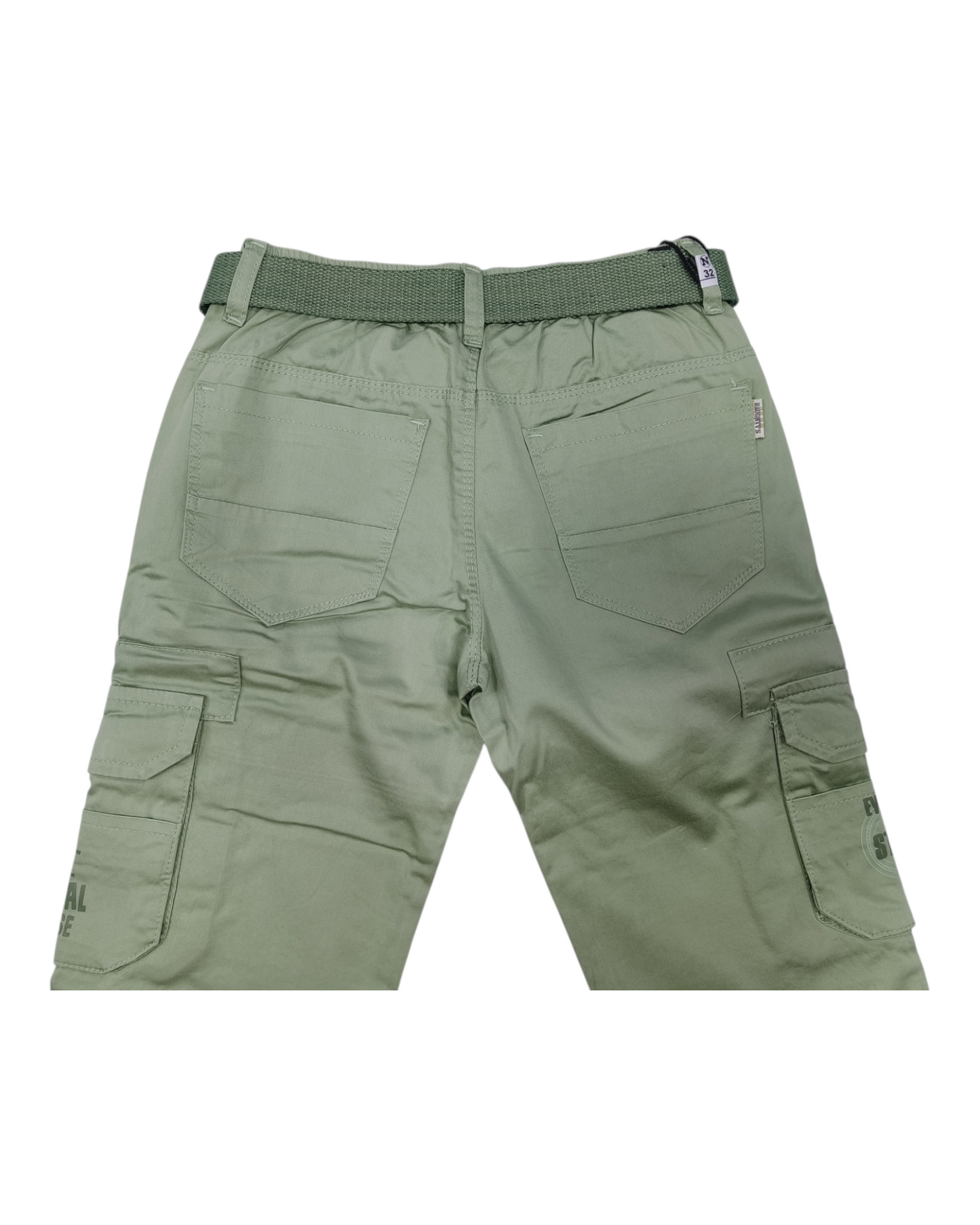 Gray Cotton Cargo Pants