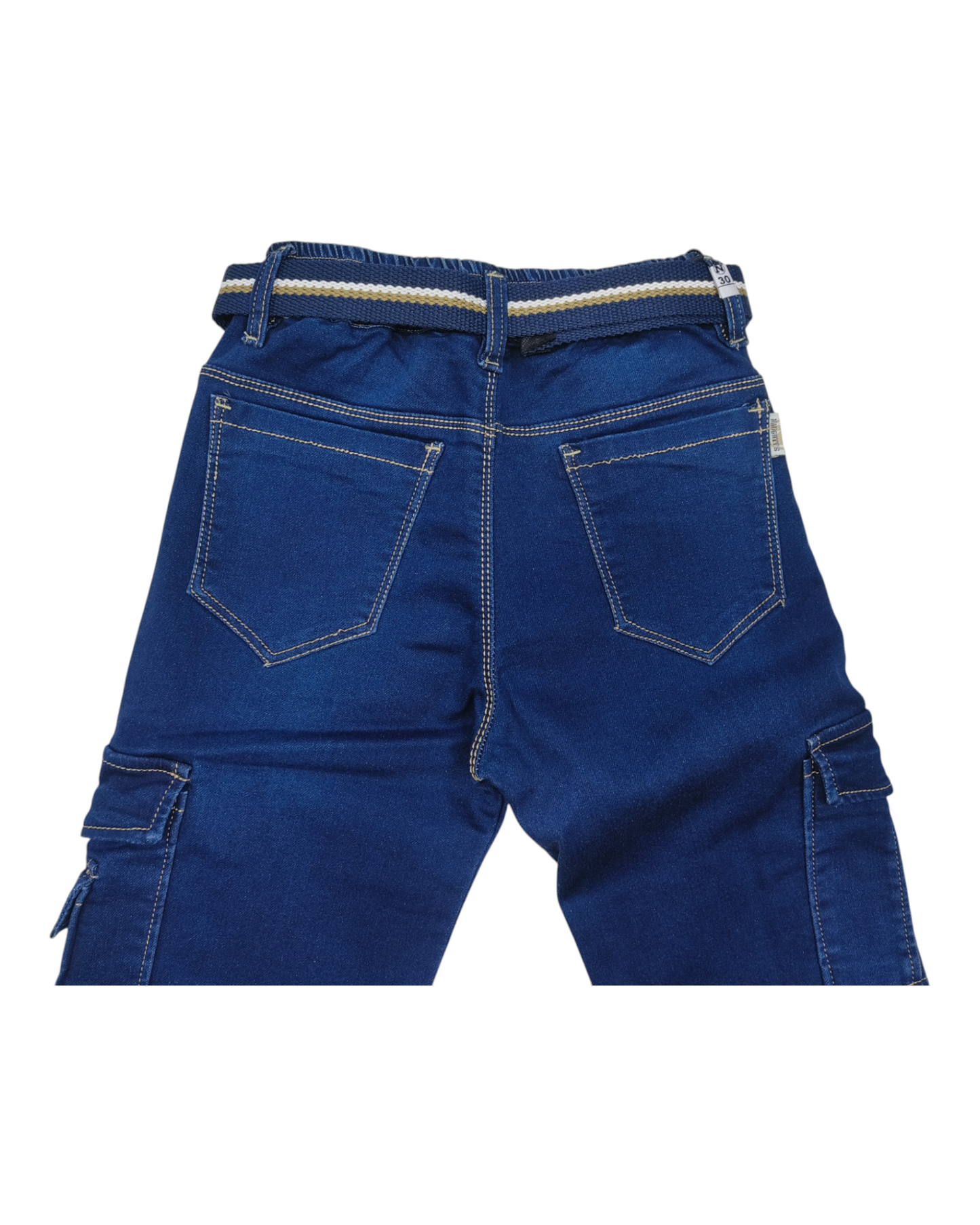 Blue Denim Cargo Jean Pants