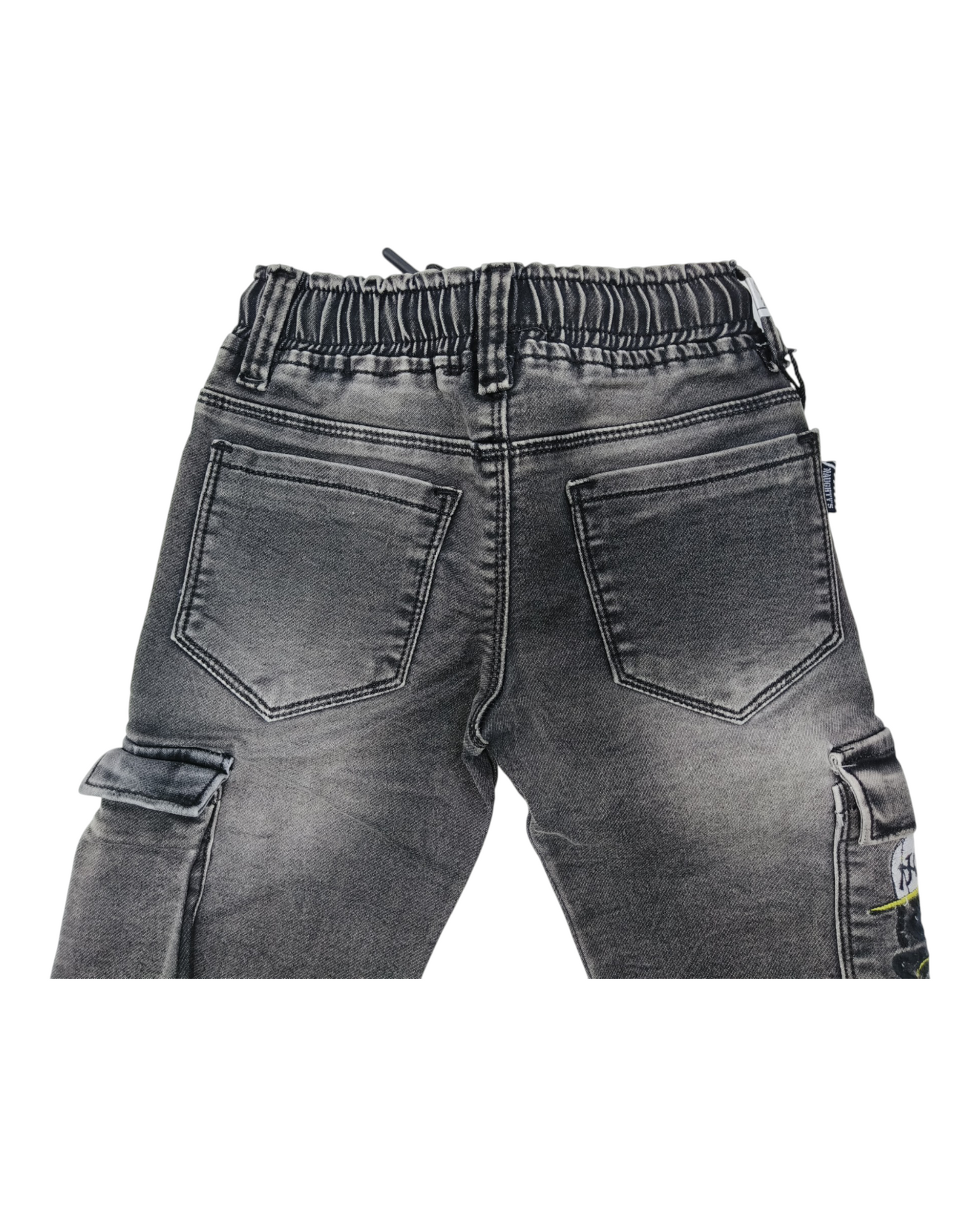 Black Denim Cargo Pants