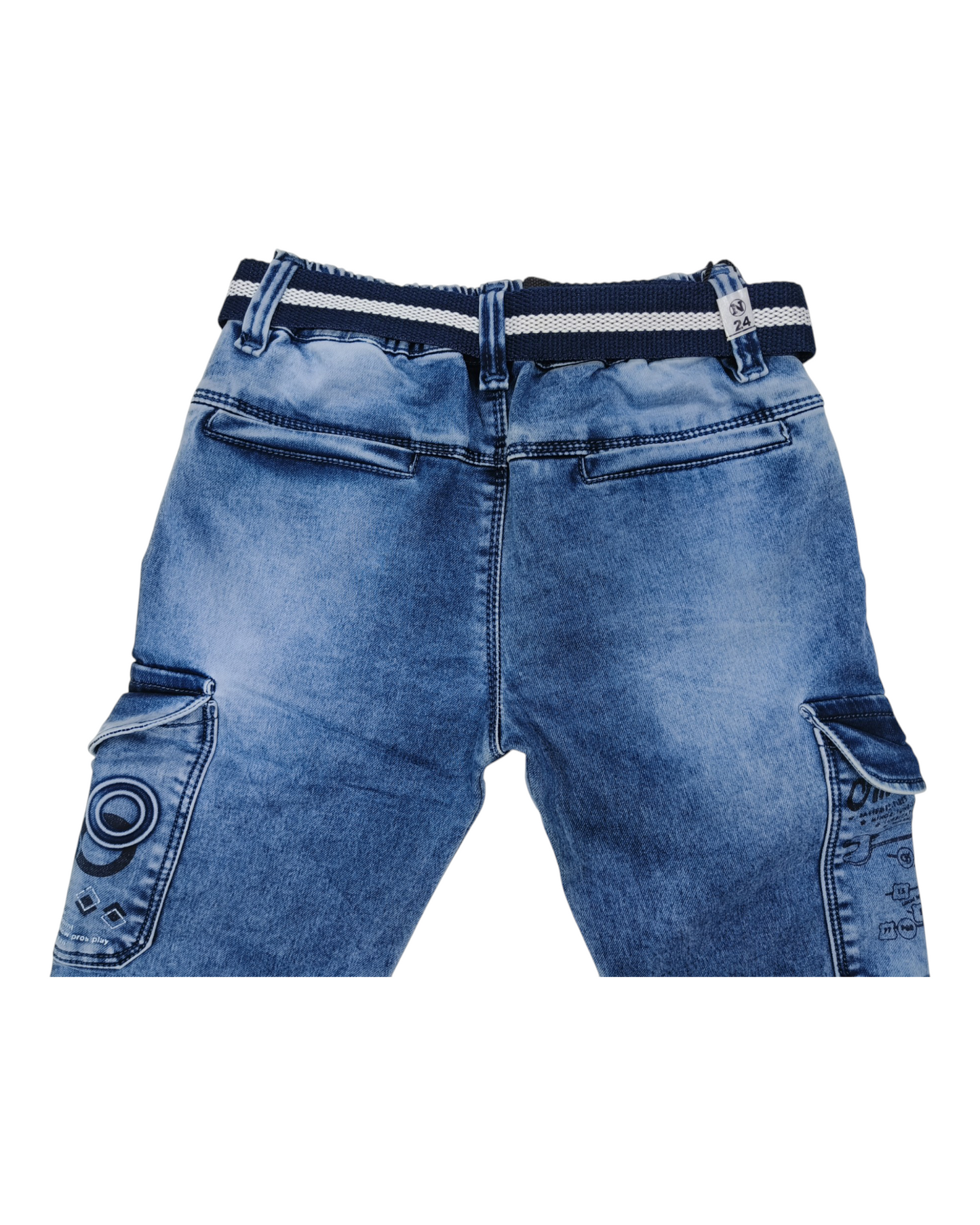 Light Blue Denim Cargo Pants