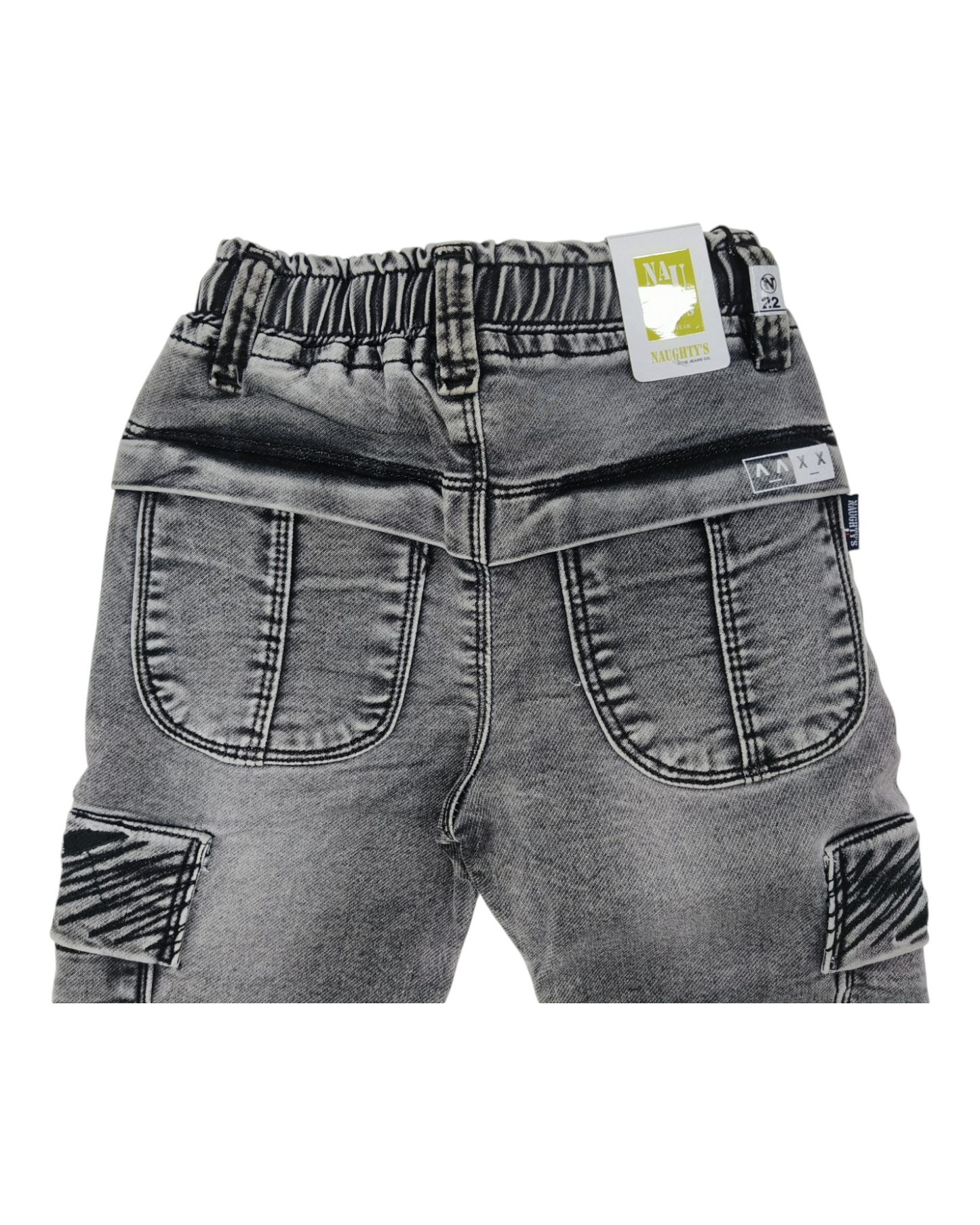 Black Denim Cargo Pants