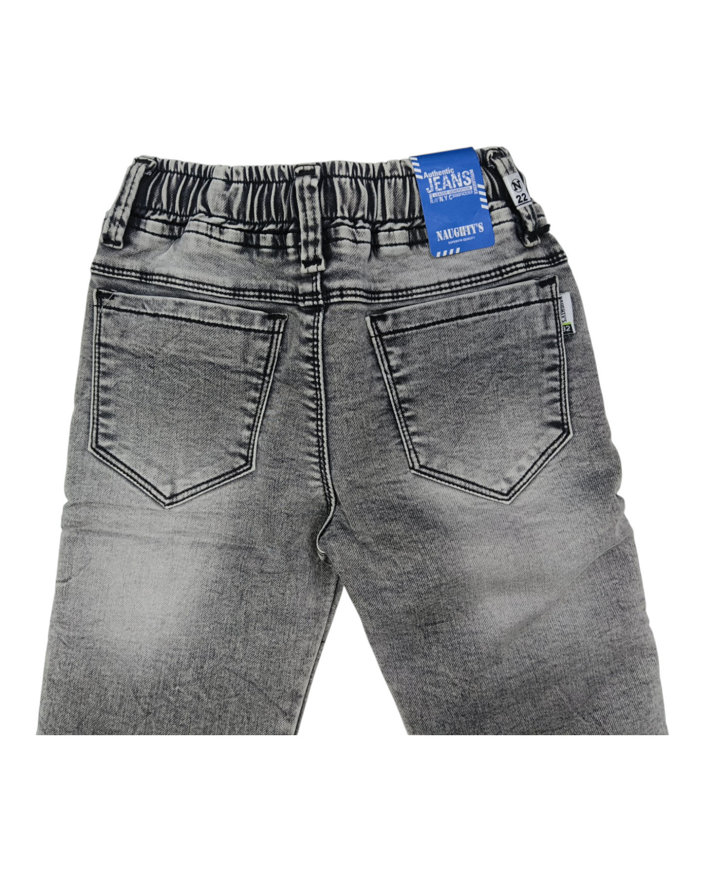 Grey 8 Pockets Denim Cargo Pants
