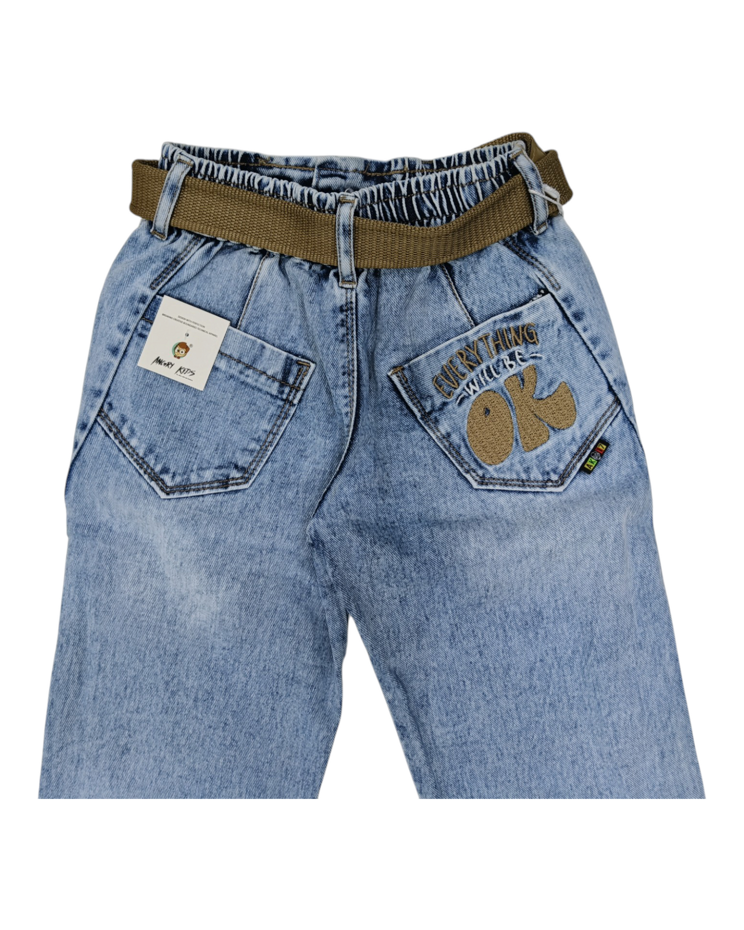 Sky Blue Kids Cargo Jeans - Streetwear