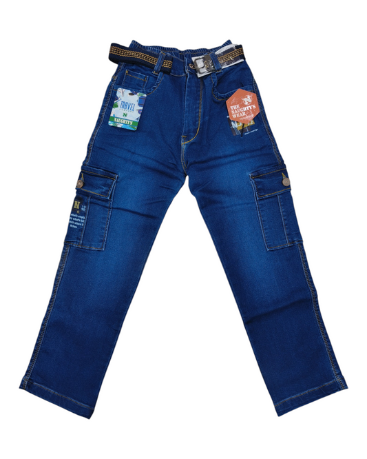 Blue Denim Cargo Pants