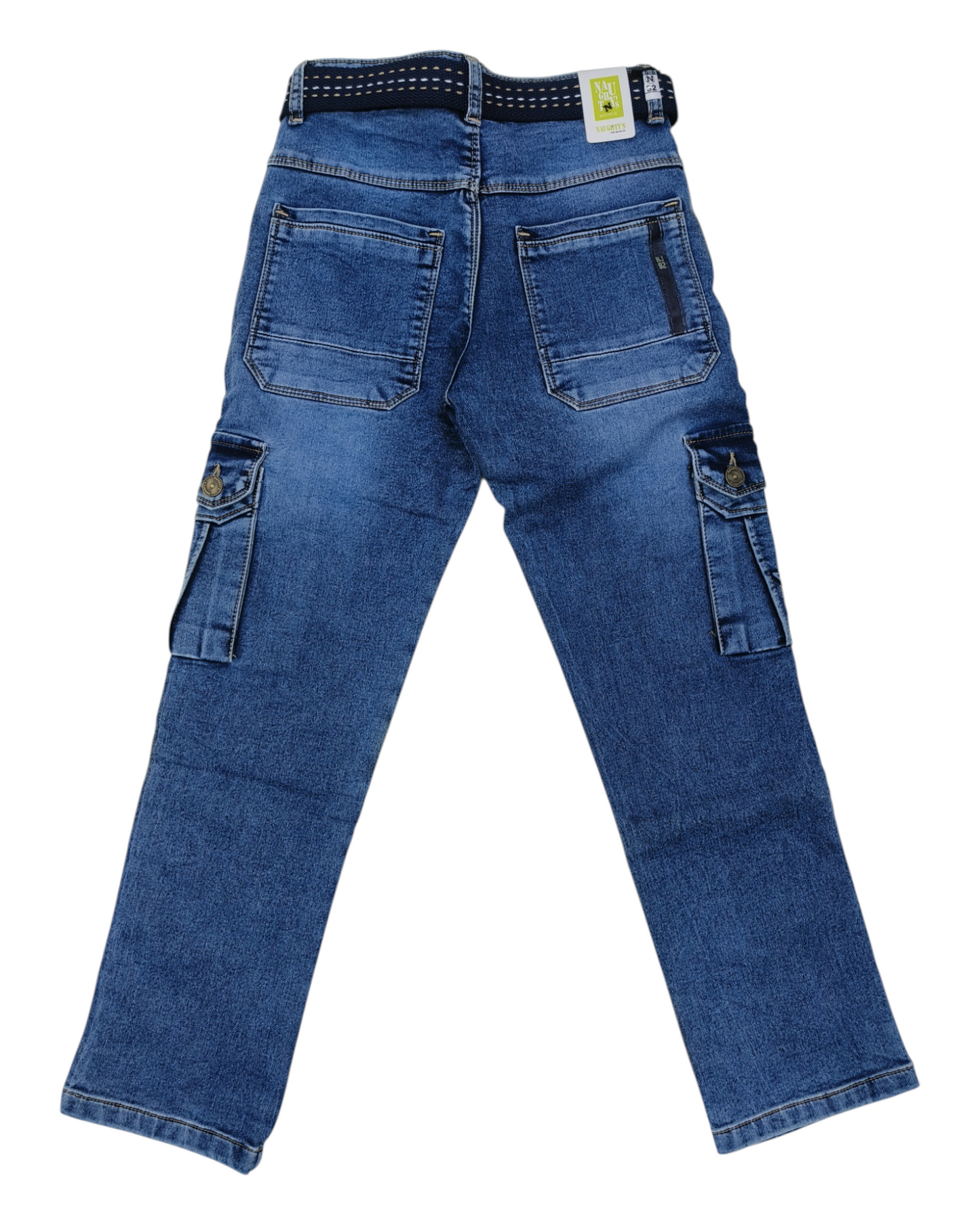 Light Blue Relaxed Denim Cargo Pants