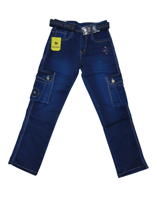 Blue Denim Cargo Pants