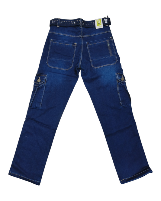 Blue Denim Cargo Pants