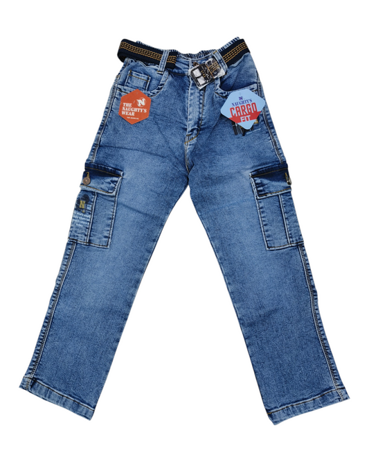 Light Blue Denim Cargo Pants