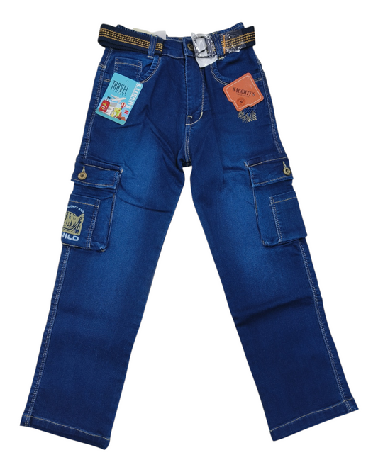 Blue Denim Comfort Cargo Pants