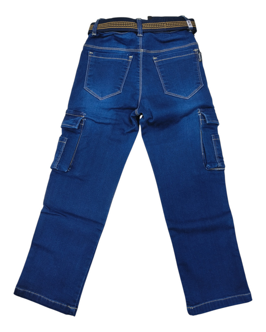 Blue Denim Comfort Cargo Pants
