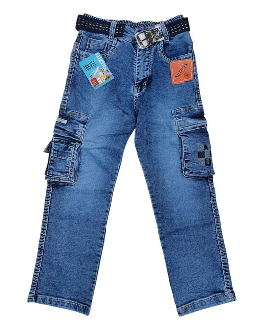 Light Blue Denim Cargo Pants