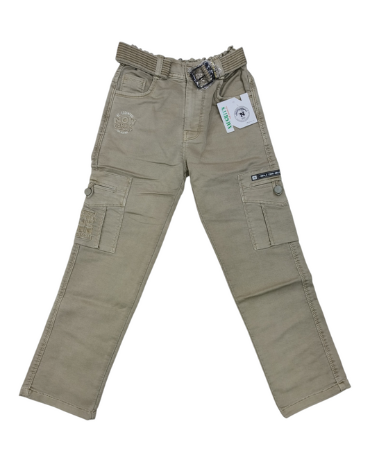 Cream Baggy Cargo Pants