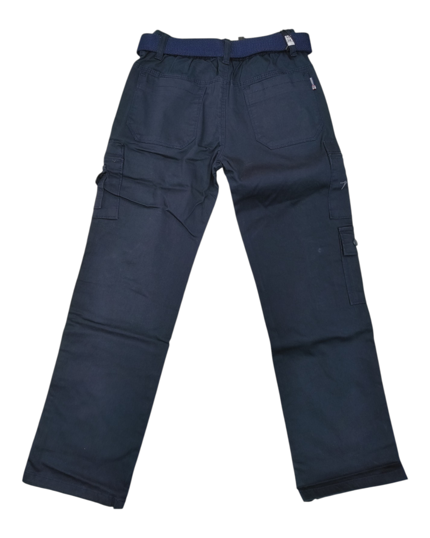 Dark Blue Cotton Straight Fit Cargo