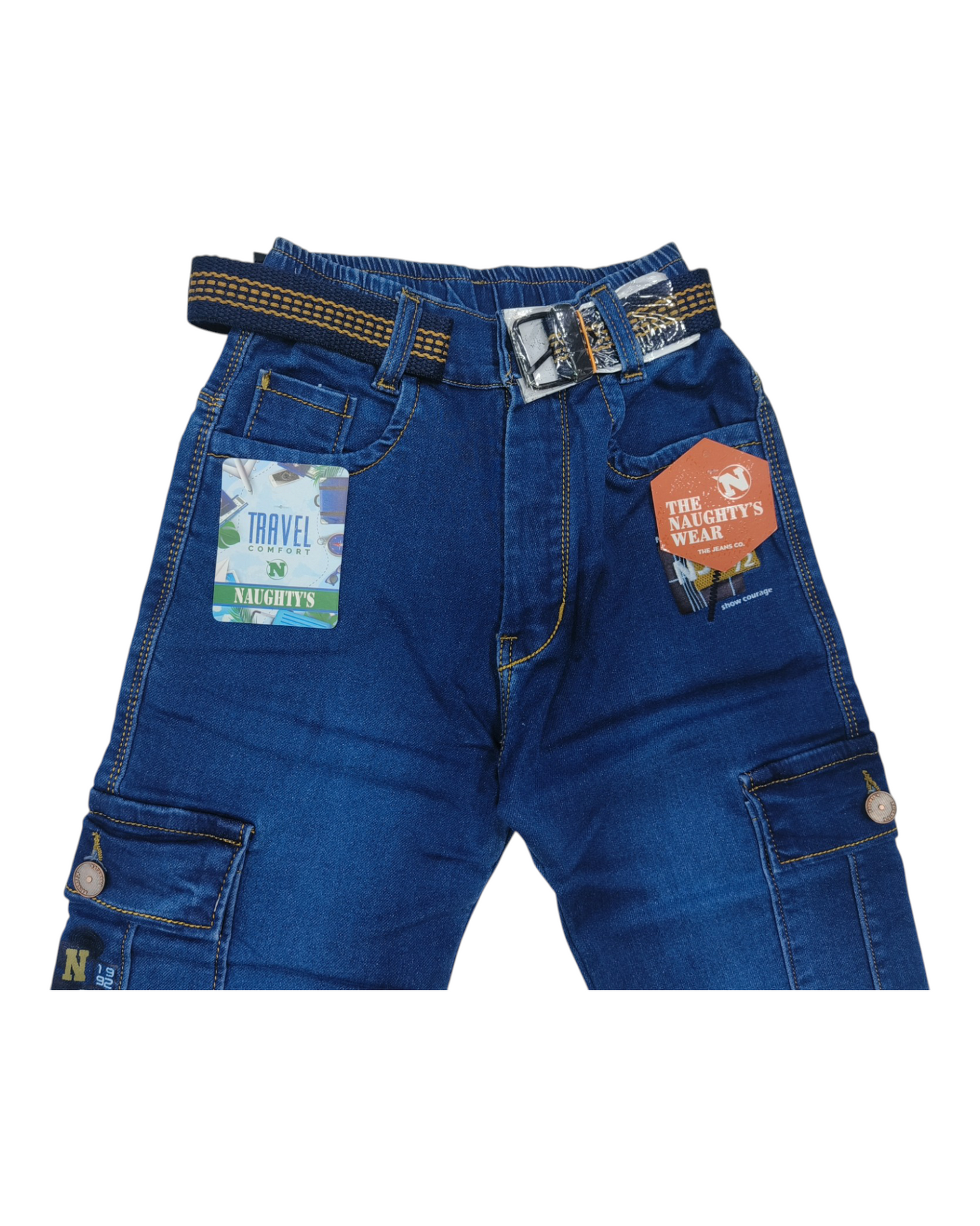 Blue Denim Cargo Pants