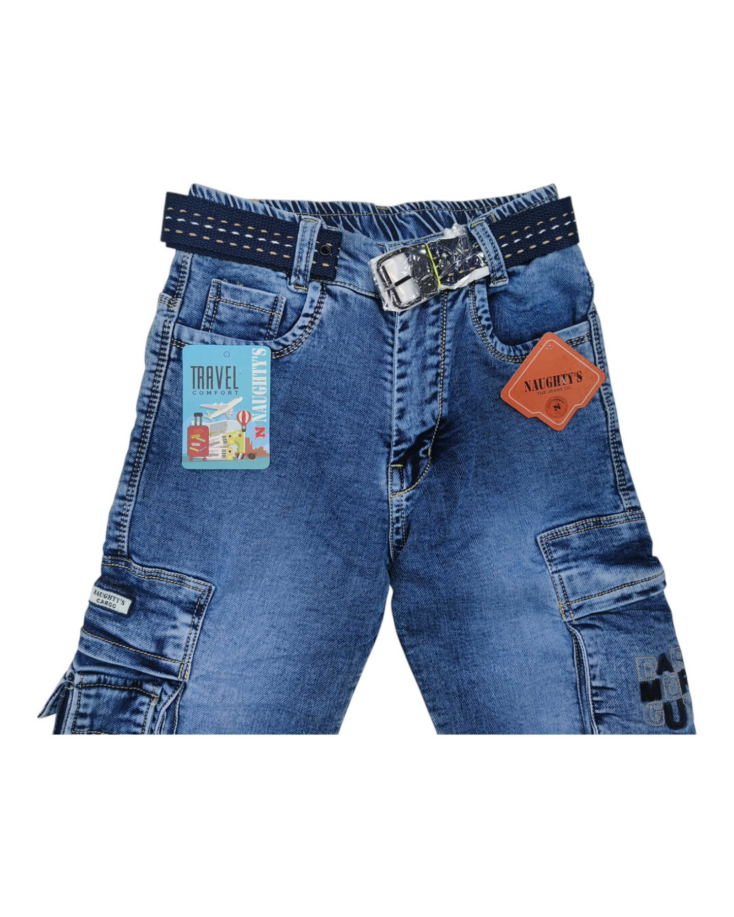 Light Blue Denim Cargo Pants