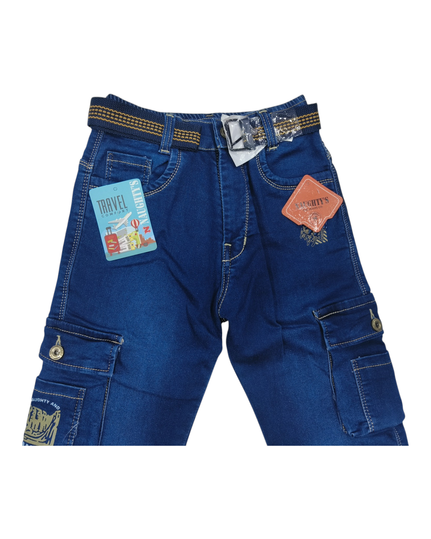 Blue Denim Comfort Cargo Pants