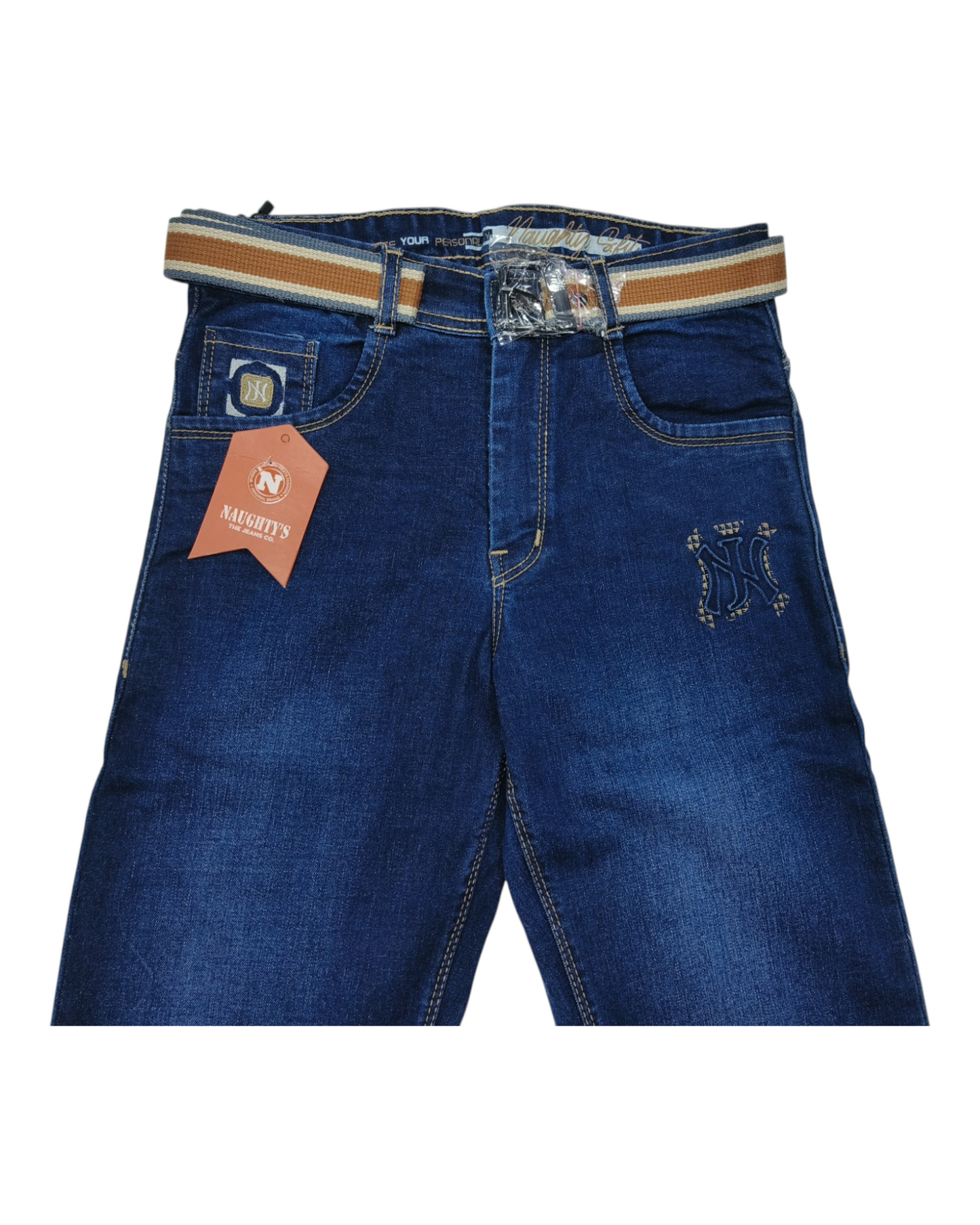 Dark Blue Denim Straight Fit Jean Pants