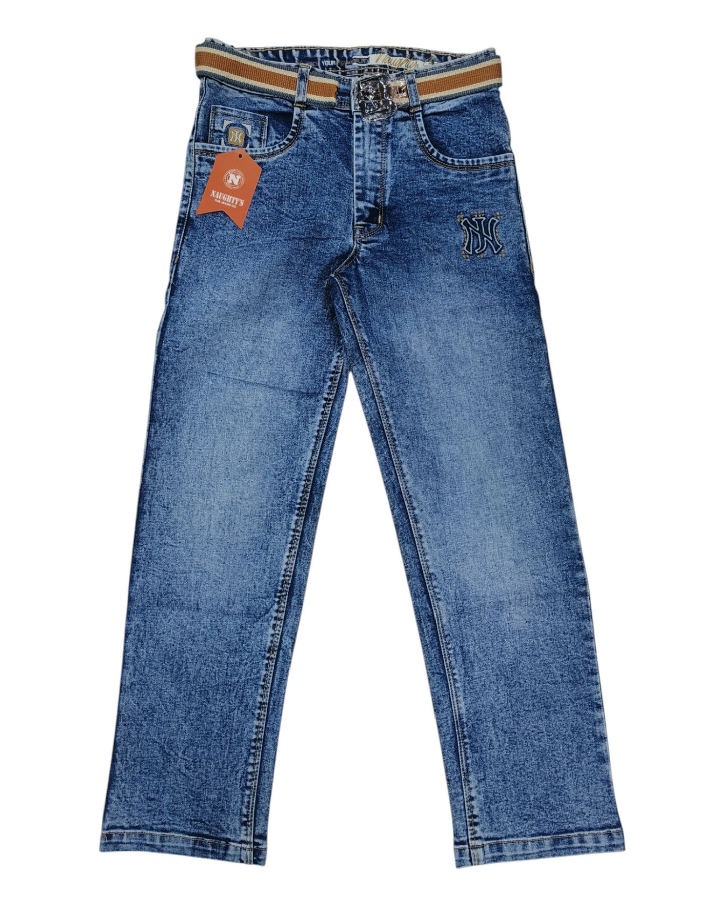 Light Blue Denim Straight Fit Jean Pants
