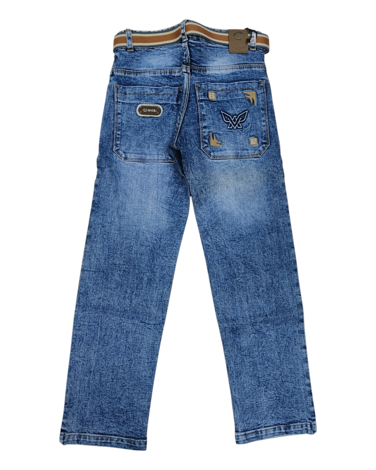 Light Blue Denim Straight Fit Jean Pants