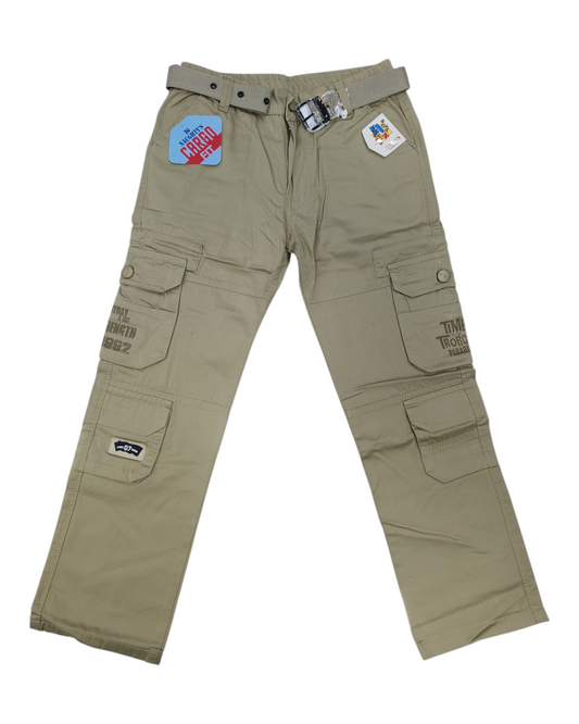 Light Gray Cotton Cargo Pants
