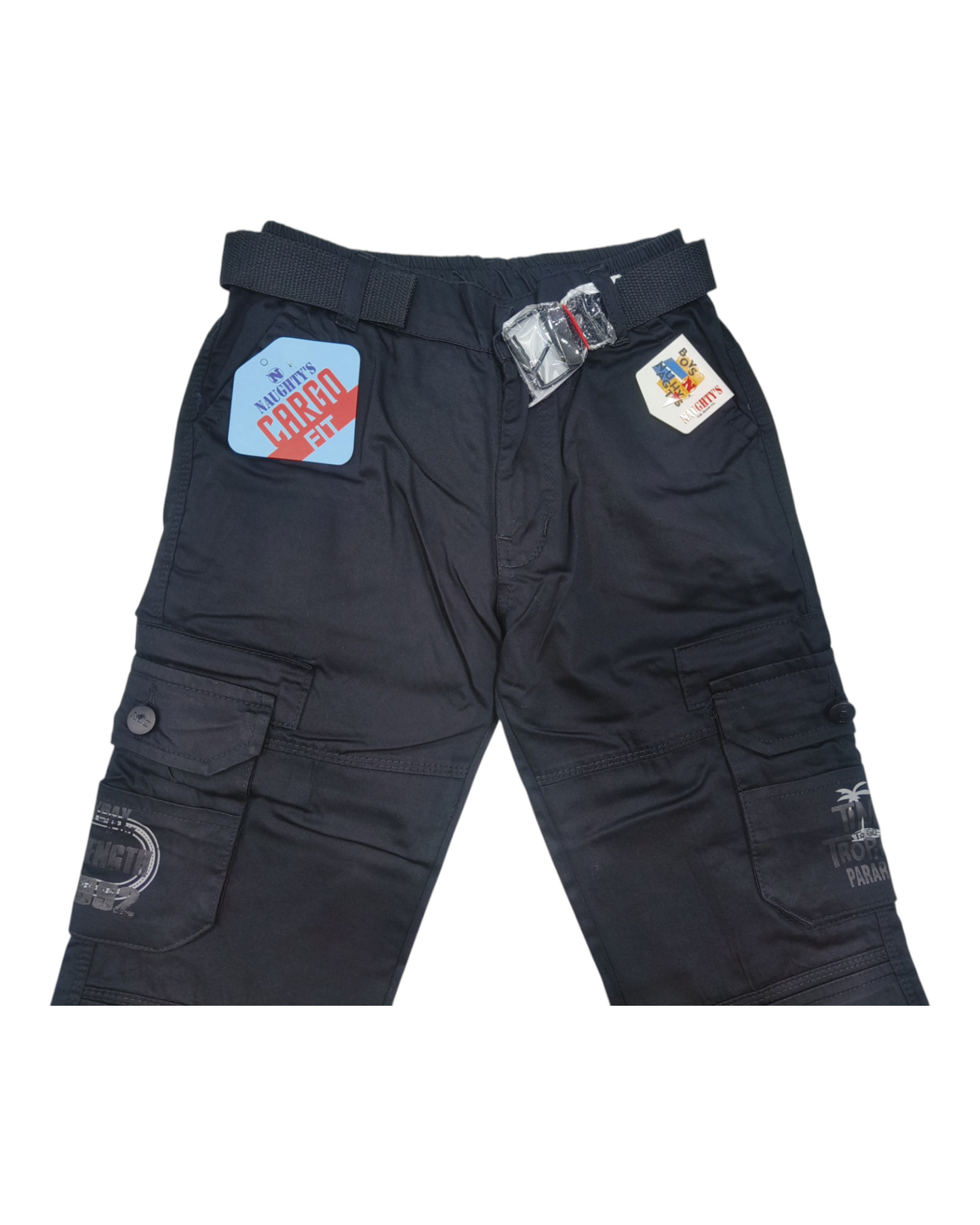 Black Cotton Cargo Pants