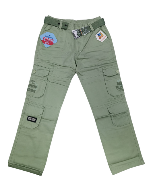 Gray Cotton Cargo Pants