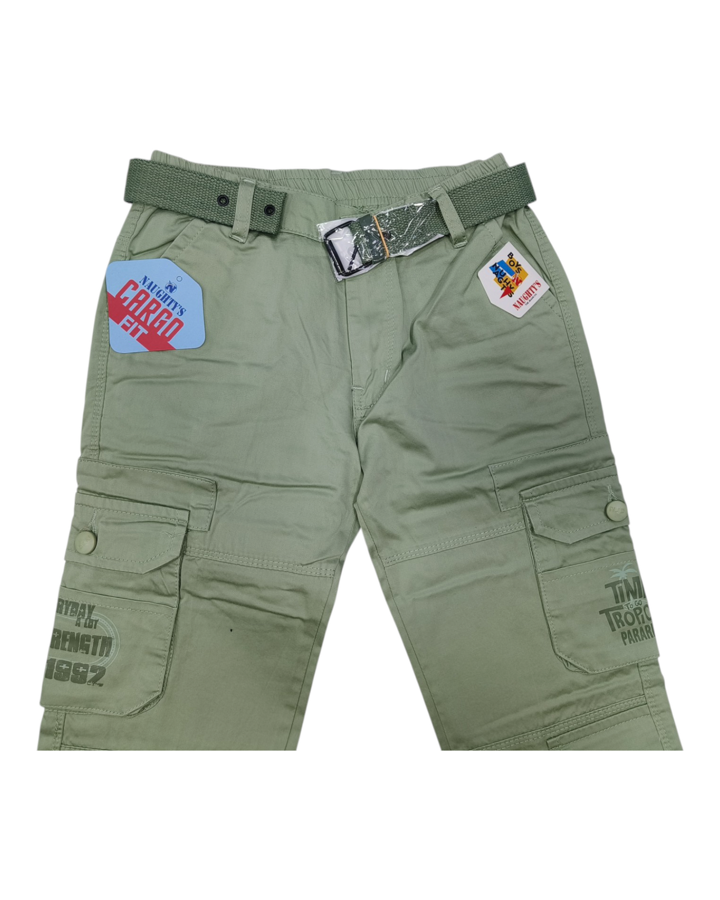 Gray Cotton Cargo Pants