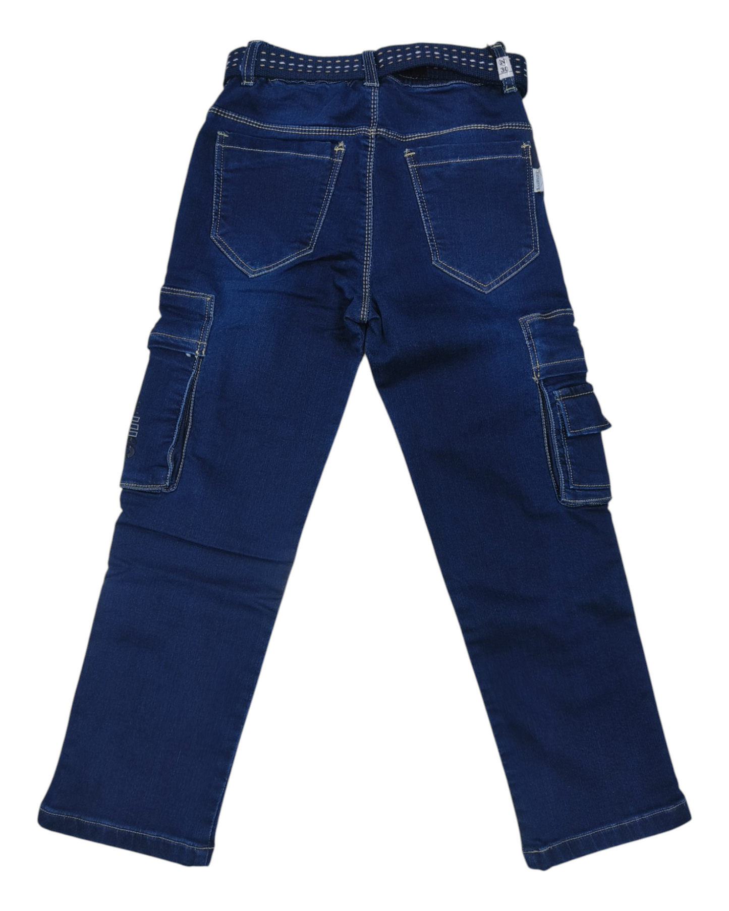 Blue Denim Cargo Jean Pants