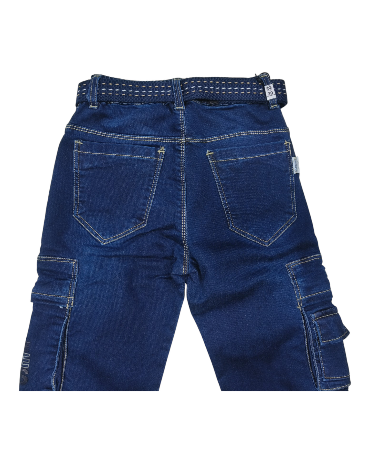 Blue Denim Cargo Jean Pants