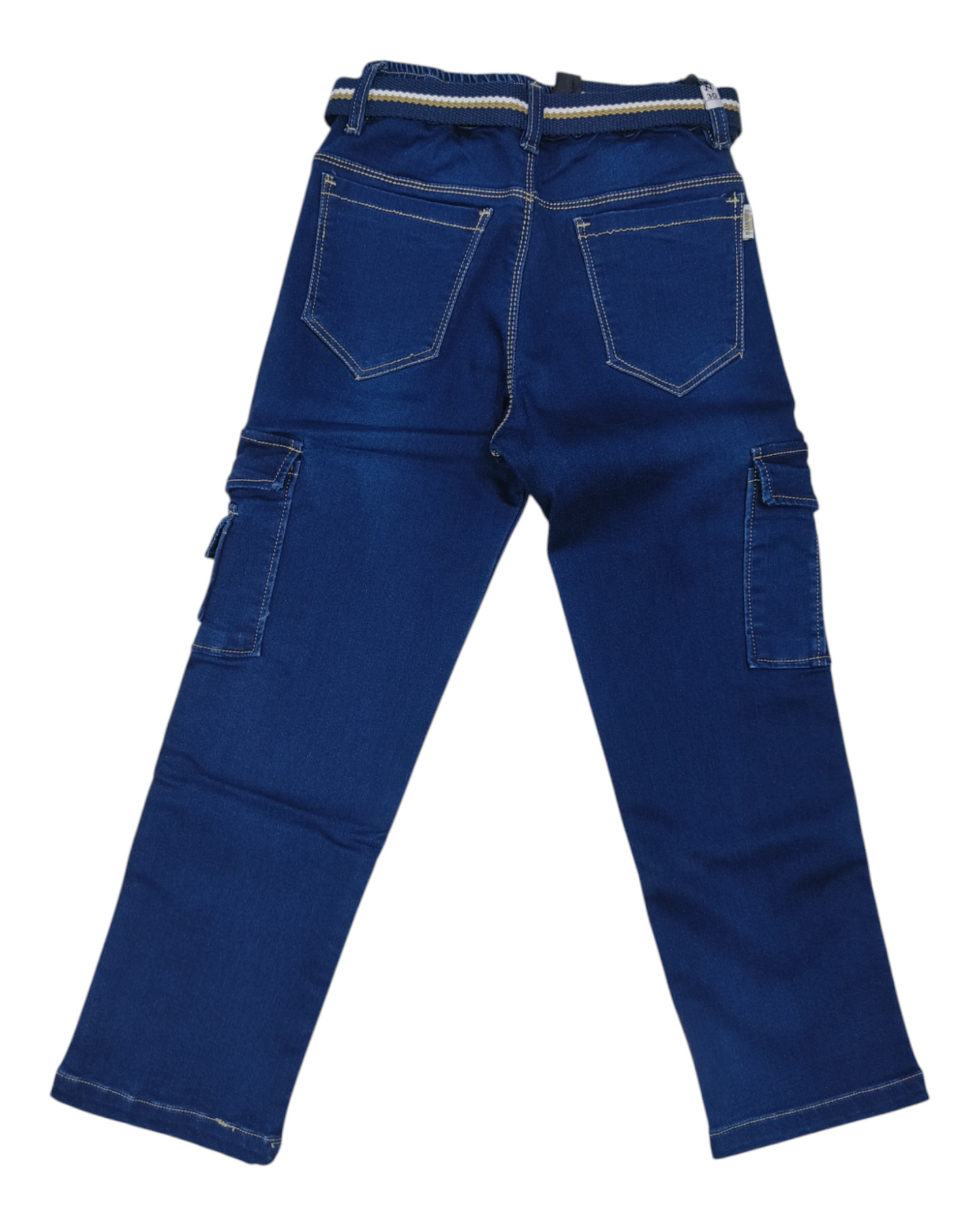 Blue Denim Cargo Jean Pants