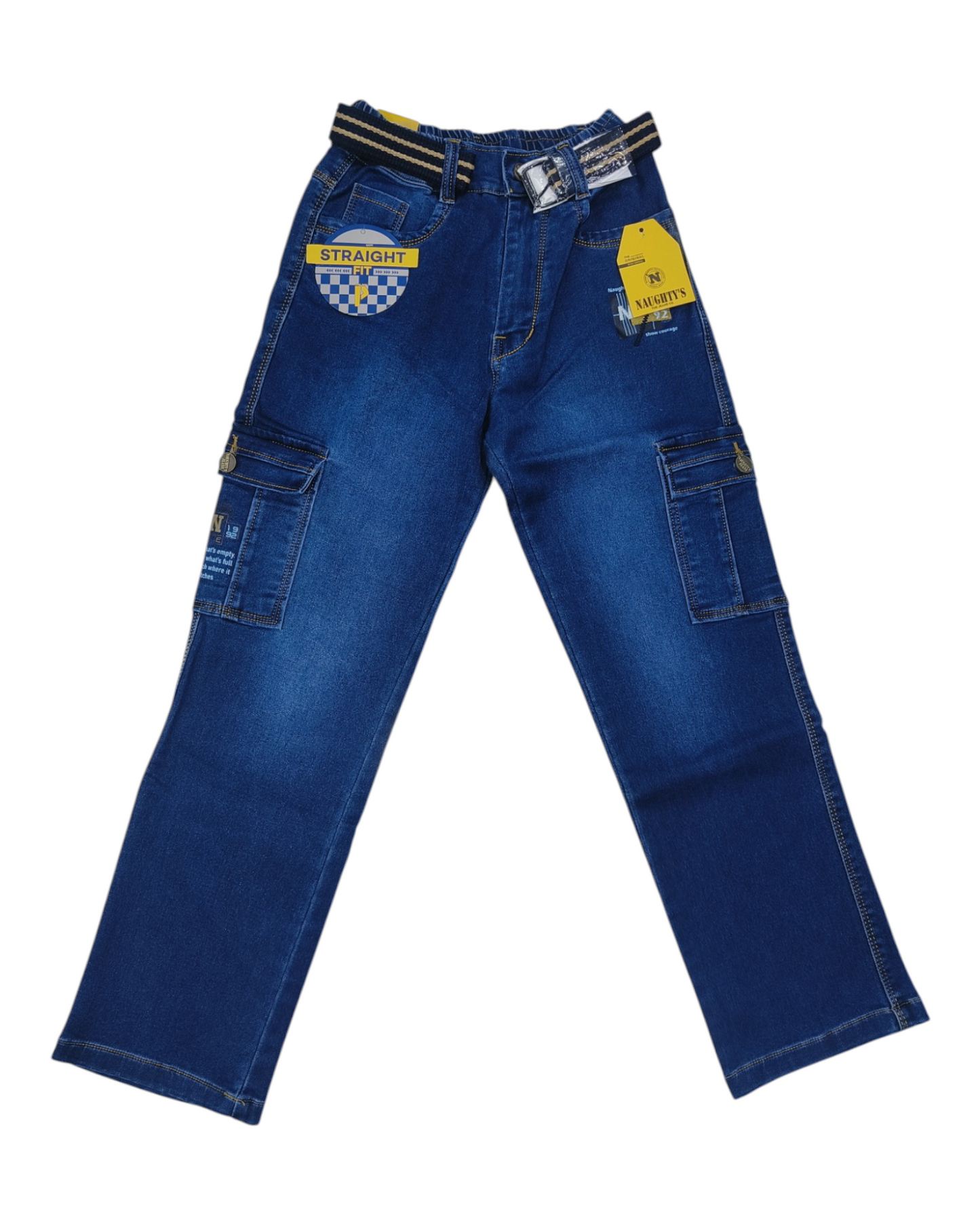 Blue Denim Cargo Jean Pants