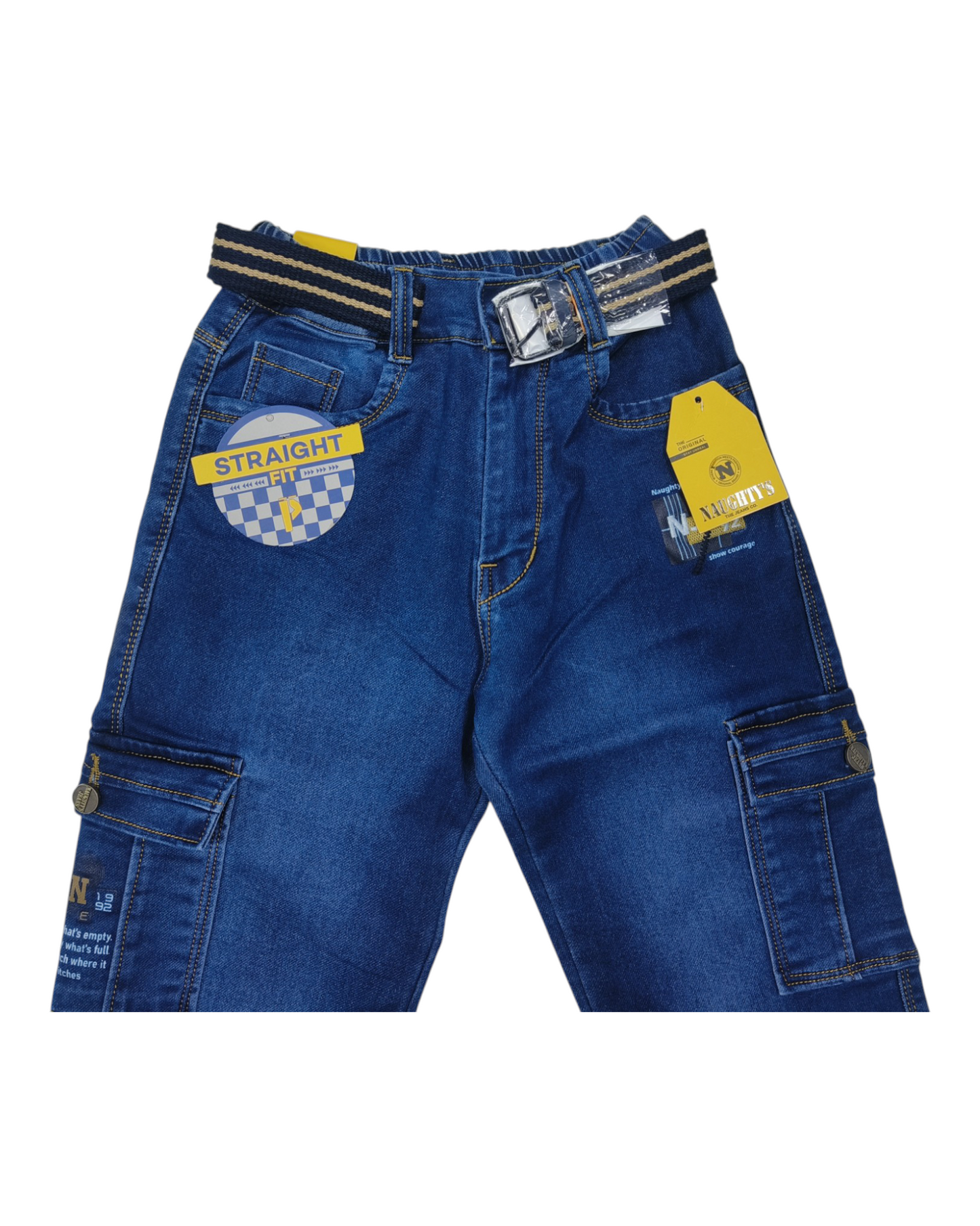 Blue Denim Cargo Jean Pants