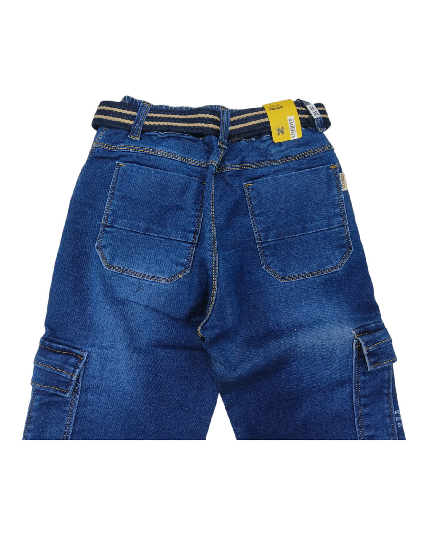 Blue Denim Cargo Jean Pants