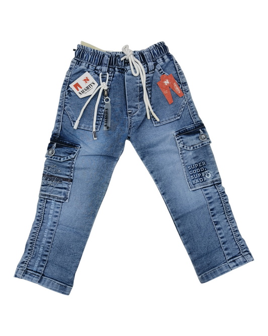 Light Blue Denim Cargo Pants