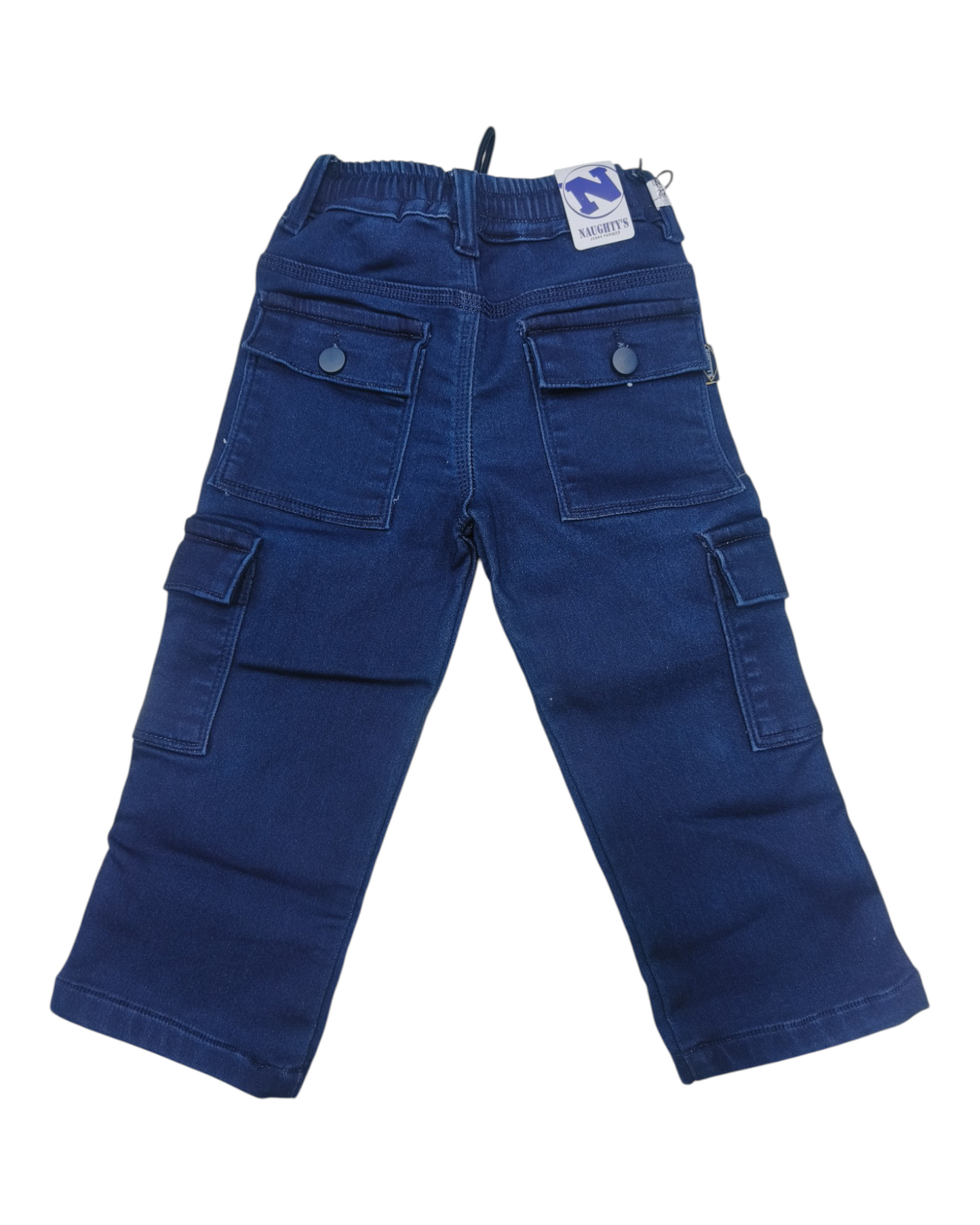 Blue Basic Denim Cargo Pants