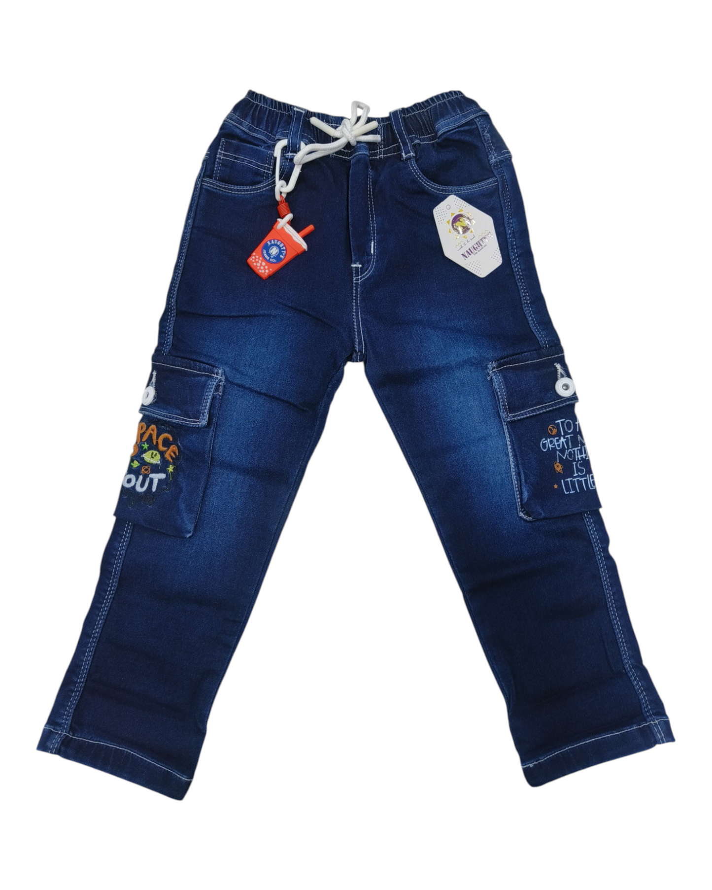 Dark Blue Denim Cargo Pants