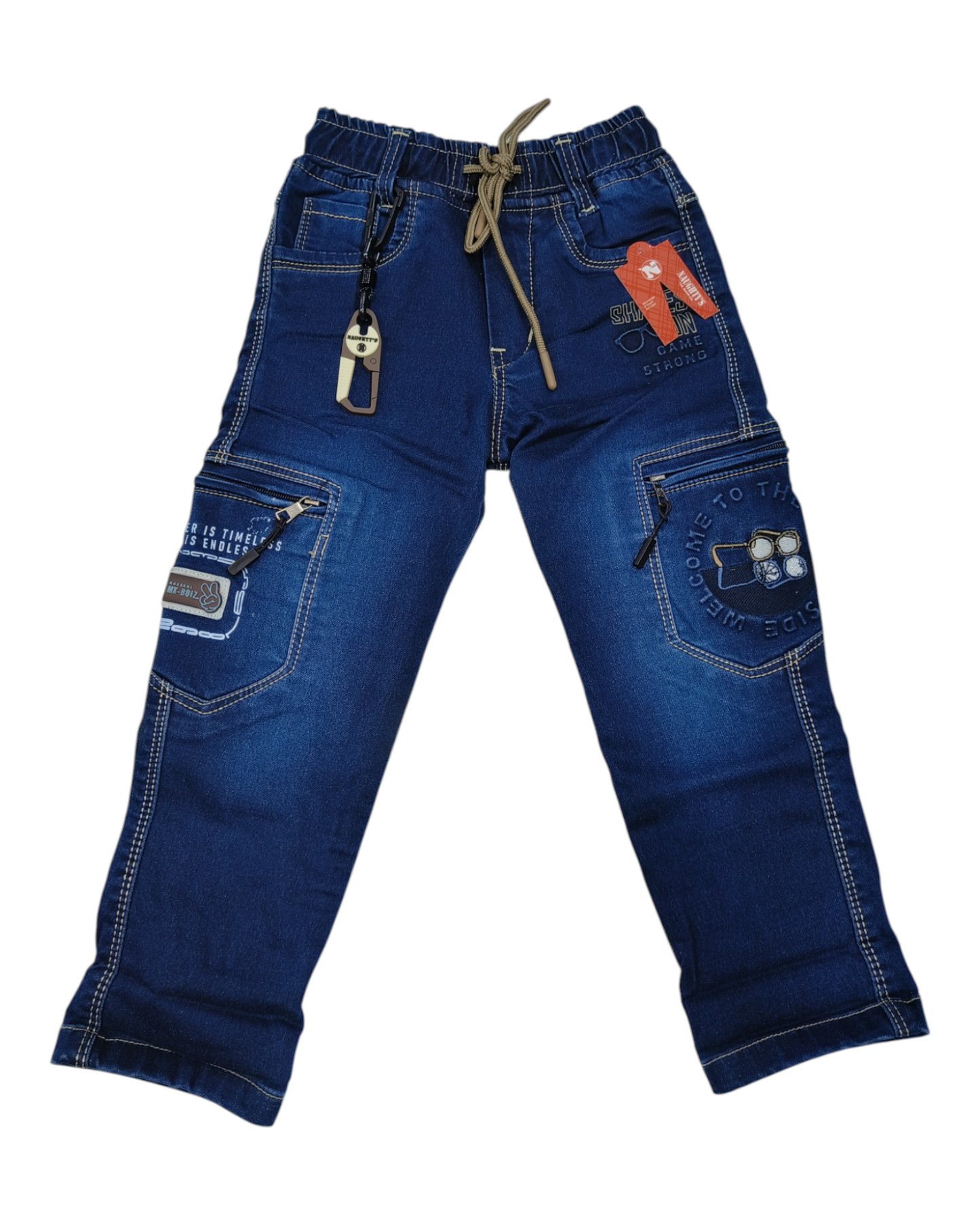 Dark Blue Denim Cargo Pants