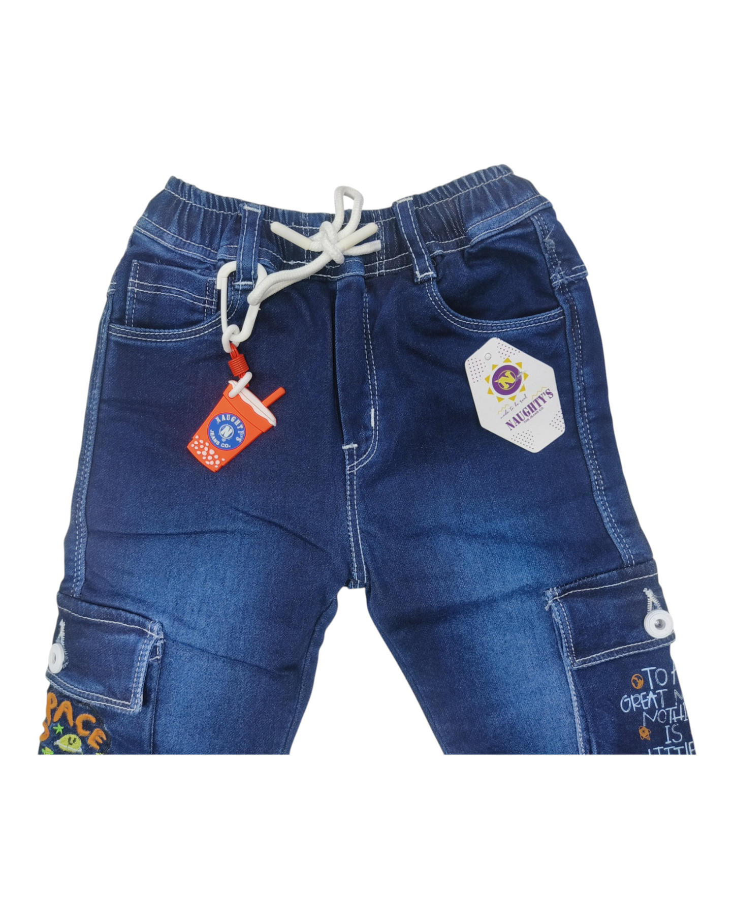 Dark Blue Denim Cargo Pants