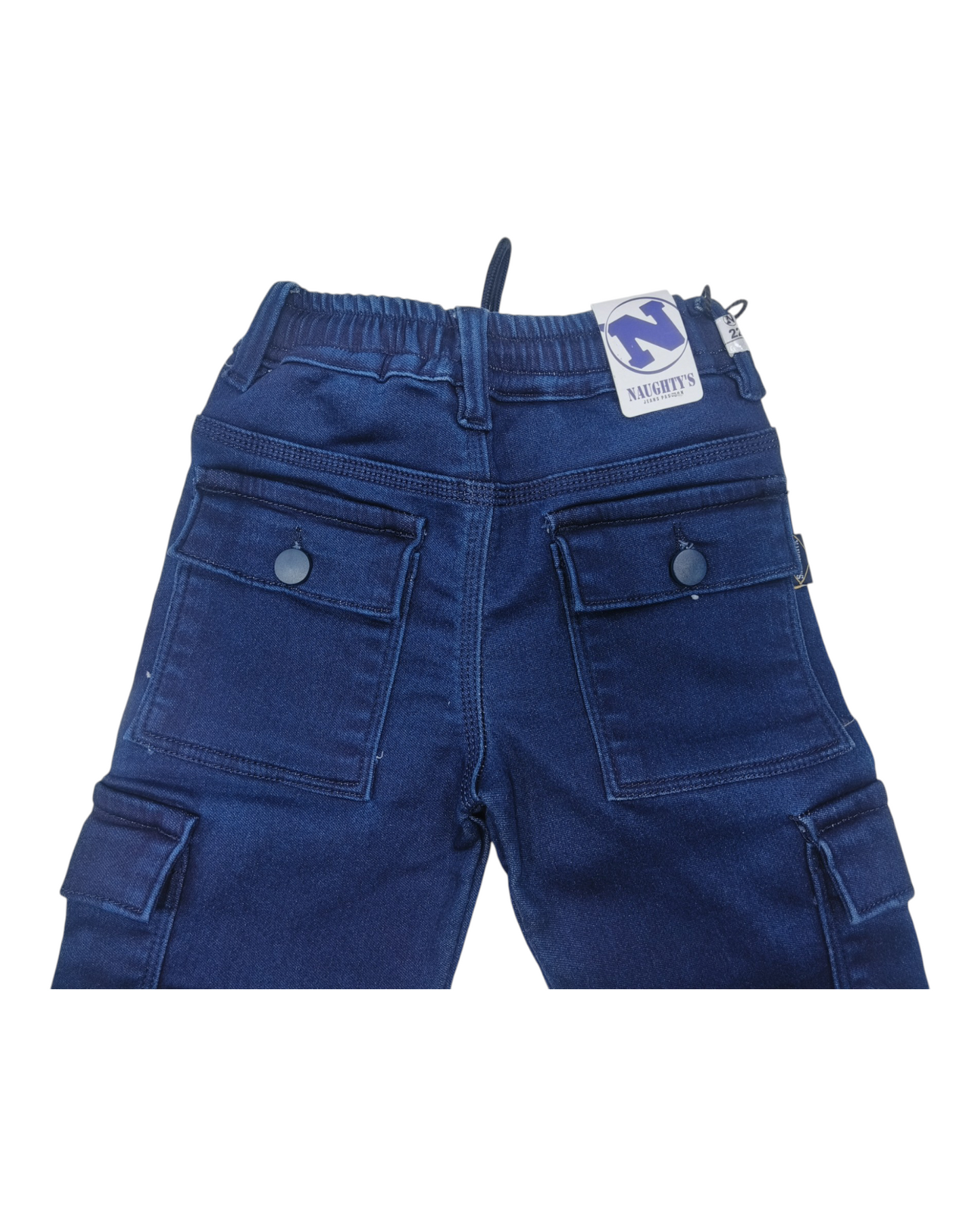 Blue Basic Denim Cargo Pants