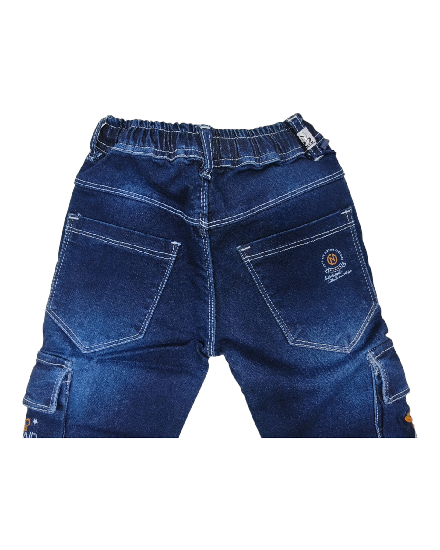 Dark Blue Denim Cargo Pants