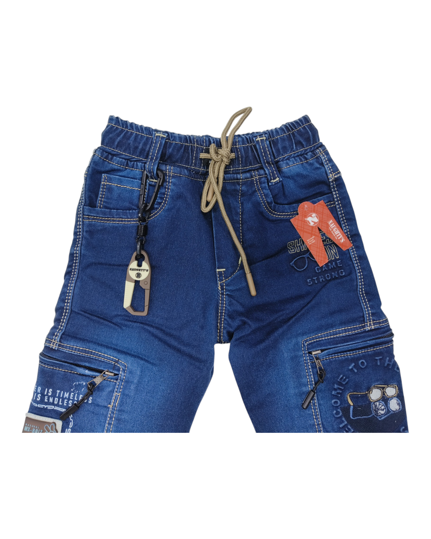 Dark Blue Denim Cargo Pants