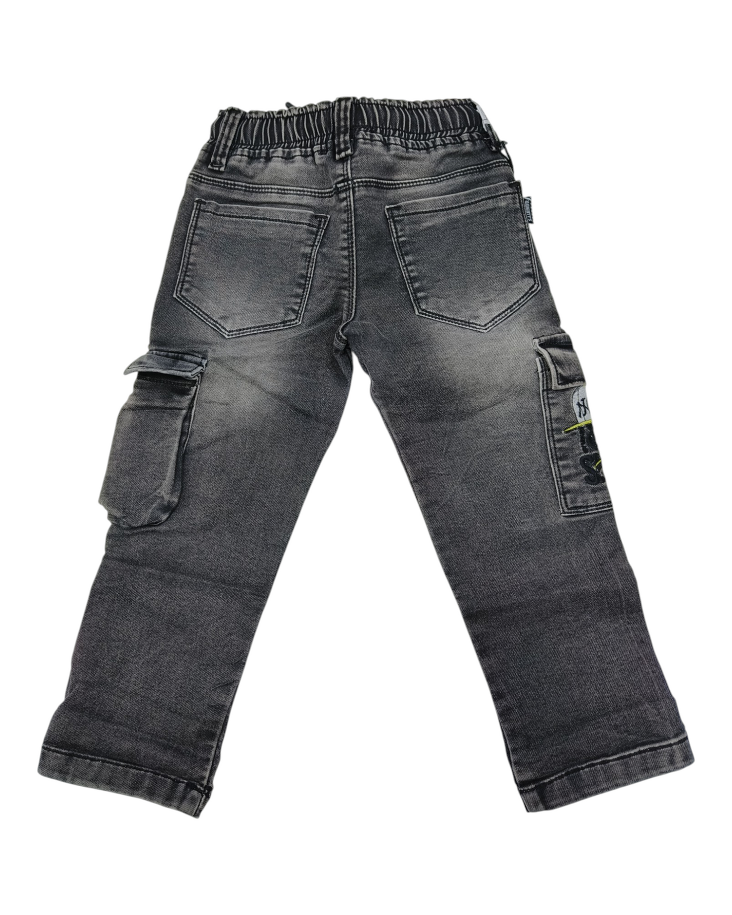 Black Denim Cargo Pants